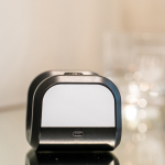Portable recycled plastic speaker with powerful bass 5W black colour ambient view
