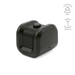 Portable recycled plastic speaker with powerful bass 5W black colour