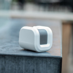 Portable recycled plastic speaker with powerful bass 5W white colour ambient view