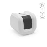 Portable recycled plastic speaker with powerful bass 5W white colour