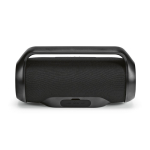 Water-resistant recycled plastic wireless speaker 40W black colour rear view