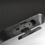 Water-resistant recycled plastic wireless speaker 40W black colour third detail view