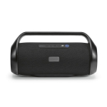 Water-resistant recycled plastic wireless speaker 40W black colour front view