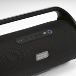 Water-resistant recycled plastic wireless speaker 40W black colour second view