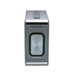 Recycled plastic wireless speaker with 15 m range and 80W silver colour third view