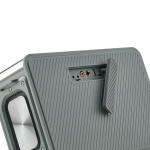 Recycled plastic wireless speaker with 15 m range and 80W silver colour detail view
