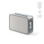 Recycled plastic wireless speaker with 15 m range and 80W silver colour