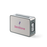 Recycled plastic wireless speaker with 15 m range and 80W silver colour third view