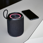 Recycled plastic wireless speaker with IPX6 protection 30W black colour ambient view