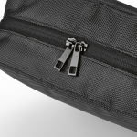 Recycled polyester travel organiser wash bag with hook, 4.5L black colour third view