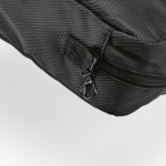 Recycled polyester travel organiser wash bag with hook, 4.5L black colour fourth view