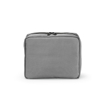 Recycled polyester travel organiser wash bag with hook, 4.5L grey colour rear view