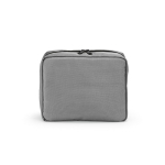 Recycled polyester travel organiser wash bag with hook, 4.5L grey colour front view