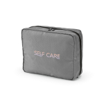 Recycled polyester travel organiser wash bag with hook, 4.5L grey colour