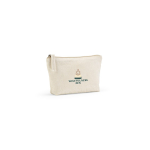 Recycled cotton toiletry bag with 1.1L main compartment natural colour