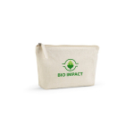 Recycled cotton toiletry bag 320 g/m² with zip closure 2.1 L natural colour