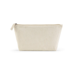 Recycled cotton wash bag with spacious compartment 320 g/m² natural colour rear view