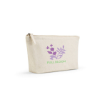 Recycled cotton wash bag with spacious compartment 320 g/m² natural colour