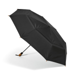 Automatic foldable stormproof umbrella made from recycled plastic ø119 black colour third view