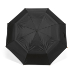 Automatic foldable stormproof umbrella made from recycled plastic ø119 black colour front view