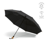 Automatic foldable stormproof umbrella made from recycled plastic ø119 black colour