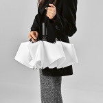 Automatic reversible foldable umbrella made from recycled plastic ø101.5 white colour second ambient view