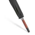 Elegant wooden umbrella with automatic windproof opening ø122 black colour second detail view