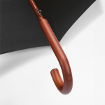 Elegant wooden umbrella with automatic windproof opening ø122 black colour detail view