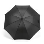 Elegant wooden umbrella with automatic windproof opening ø122 black colour front view