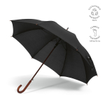 Elegant wooden umbrella with automatic windproof opening ø122 black colour