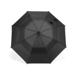 Recycled plastic storm umbrella with straight handle ø100 black colour front view
