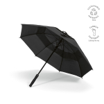 Recycled plastic storm umbrella with straight handle ø100 black colour