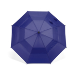 Recycled plastic storm umbrella with straight handle ø100 blue colour front view