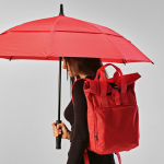 Recycled plastic storm umbrella with straight handle ø100 red colour third ambient view