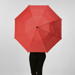 Recycled plastic storm umbrella with straight handle ø100 red colour ambient view