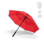 Recycled plastic storm umbrella with straight handle ø100 red colour