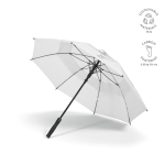 Recycled plastic storm umbrella with straight handle ø100 white colour
