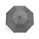 Recycled plastic storm umbrella with straight handle ø100 dark grey colour front view