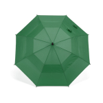 Recycled plastic storm umbrella with straight handle ø100 dark green colour front view
