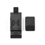3-in-1 wireless charger with 5,000 mAh MagSafe battery black colour second front view