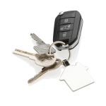 Budget metal house-shaped keyring for events silver colour second view