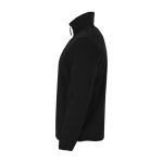 Men’s high-neck polyester fleece jacket, 300 g/m², Roly black colour side view