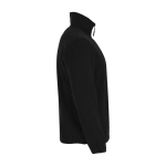 Men’s high-neck polyester fleece jacket, 300 g/m², Roly black colour second side view
