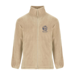Men’s high-neck polyester fleece jacket, 300 g/m², Roly sand colour screen printing view