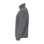 Men’s high-neck polyester fleece jacket, 300 g/m², Roly taupe grey colour side view