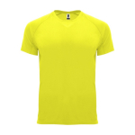 Men’s 100% polyester technical t-shirt, 135 g/m², Roly neon yellow colour