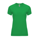 Women’s 100% polyester technical t-shirt, 135 g/m², Roly apple green colour