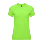 Women’s 100% polyester technical t-shirt, 135 g/m², Roly neon green colour