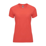 Women’s 100% polyester technical t-shirt, 135 g/m², Roly coral colour