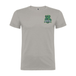 Men’s 100% cotton jersey branded t-shirt, 155 g/m², Roly Beagle grey colour screen printing view